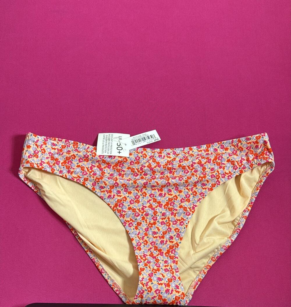 Amazon Essentials Floral Bikini Bottom UPF 50+ Women's Swimwear Size L NWT